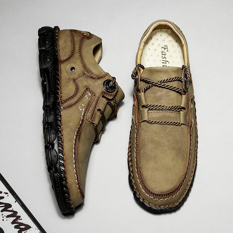 Повседневная кожаная обувь ручной работы, мужские лоферы, удобная мужская обувь из мягкой кожи, мокасины, мужская обувь на плоской подошве