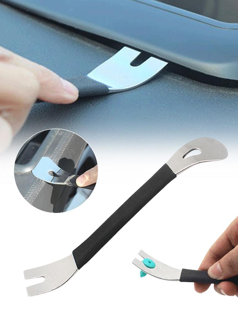 Stainless Steel Trim Removal Tool Car Trim Puller Pry Bar Dual Ends Pry Tool for Door Panel Audio Terminal Fastener Remover Tool