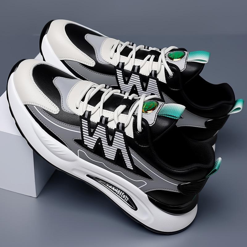Мужская удобная износостойкая модная спортивная обувь с повседневной увеличенной подошвой, сетчатая обувь на шнуровке, мужская фабричная оптовая