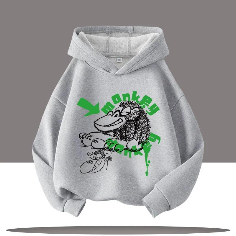 Autumn Winter Skateboard Cool Print 7-13Y Children's Hoodie Warm Girl Casual Top Kid Casual Clothes Boy Sportswear Sweatshirt