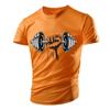 New Summer Gym Dumbbell Casual Tough Guy Muscle Men's T-Shirt 3D Printing Breathable Lightweight Sports Quick Dry Short Sleeves