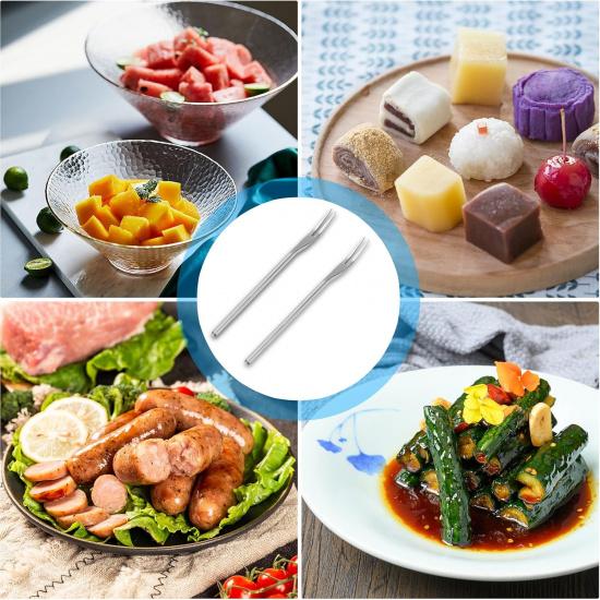 Pickle Forks,6.3 Inch Long Handled Olive,18/8 Stainless Steel Long Handle Salad, Cocktail,Dessert,Fruit s,Pickle Grabber, Appetizer Forks,(4pc)