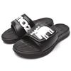Shower Soft Cushion Fully Opening Asymmetrical Elk 4815 Men's Sandals, Top, Magic, Design, Lightweight, Design, (Black, LL), Moz-4815