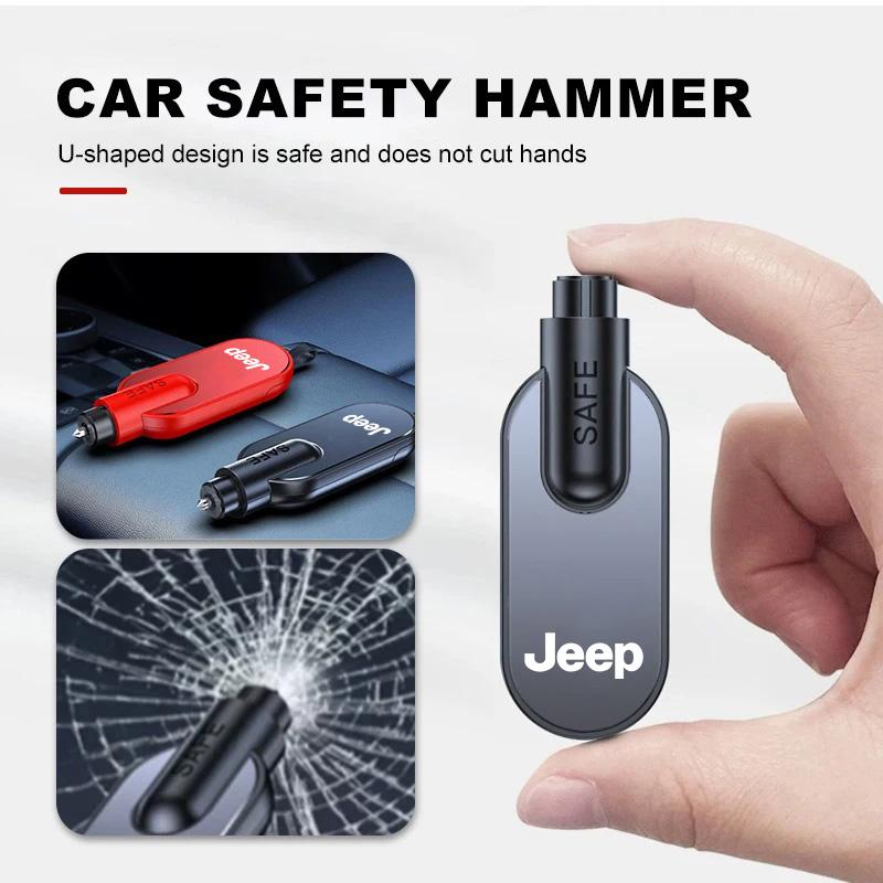 Car Safety Hammer Emergency Glass Window Breaker Escape Tool For Jeep Grand Cherokee Wrangler JK Gladiator Compass Renegade AKQ1