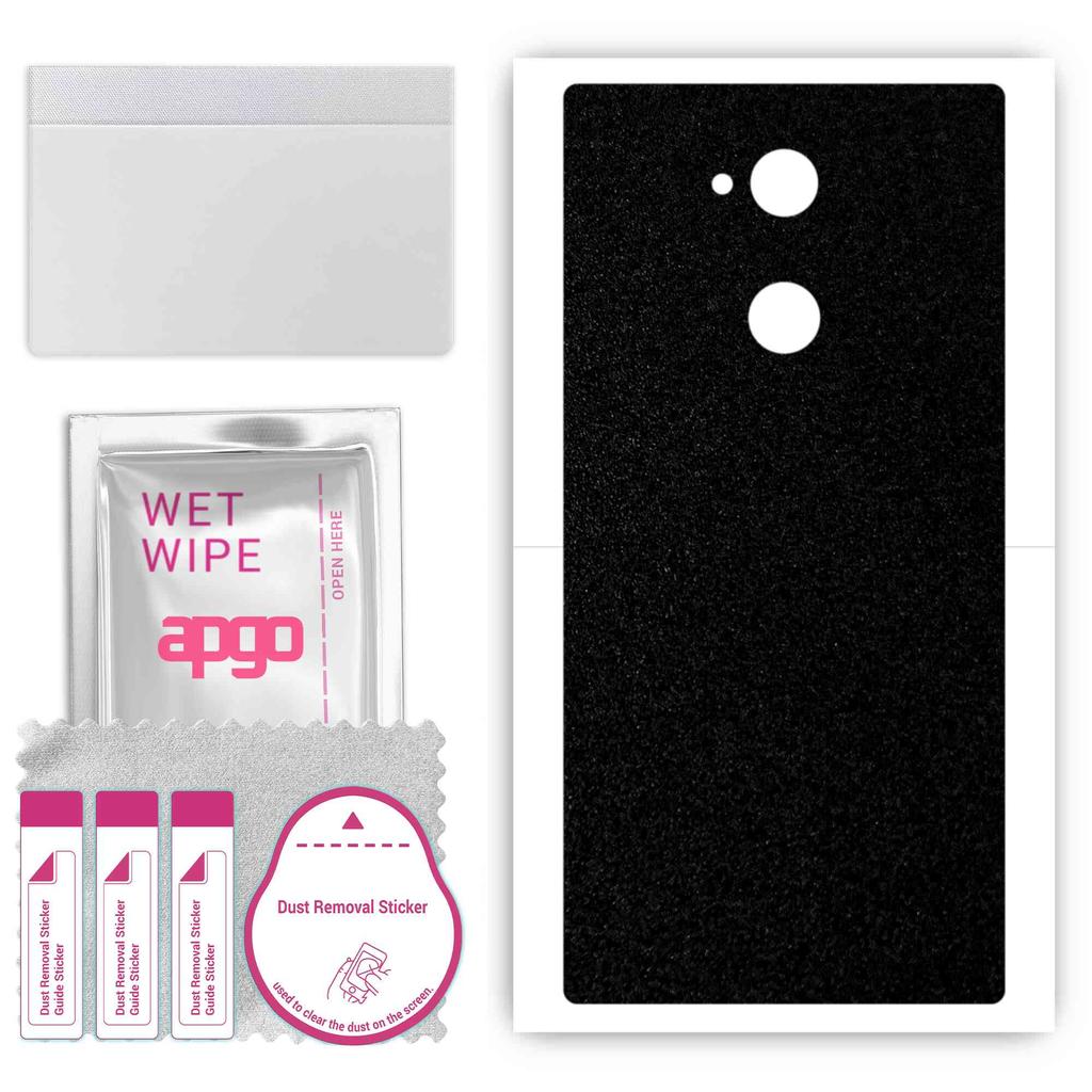 apgo Protective Skin Sticker for the Back Compatible with Sony Xperia XA2 Plus, Wrap Film, Foil, Vinyl - Pattern Matte Black