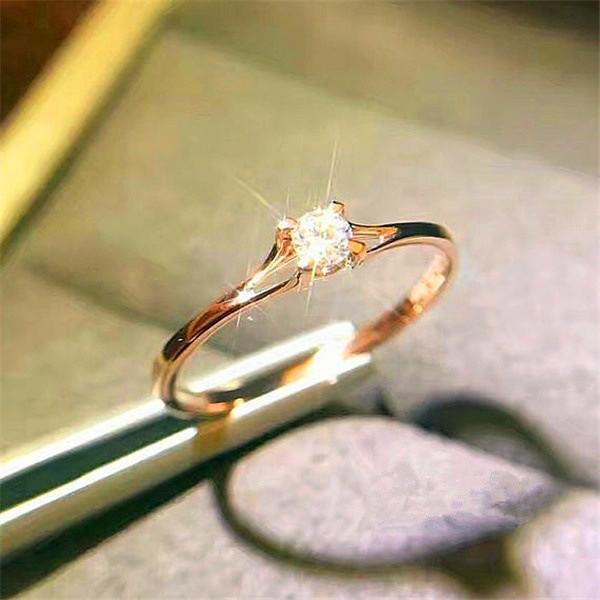 Fashion Round Cut White Crystal Wedding Bridal Rings Jewelry Gift For Women Size 6-10