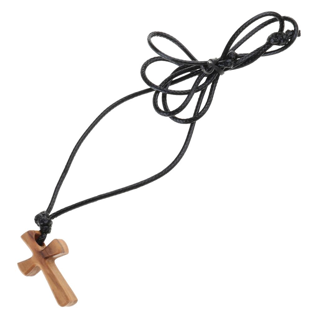 Wooden Prayer Cross Neckchain for Prayer and Comfort Religious Symbol Crucifix Pendant Necklace Unique Christian Choker