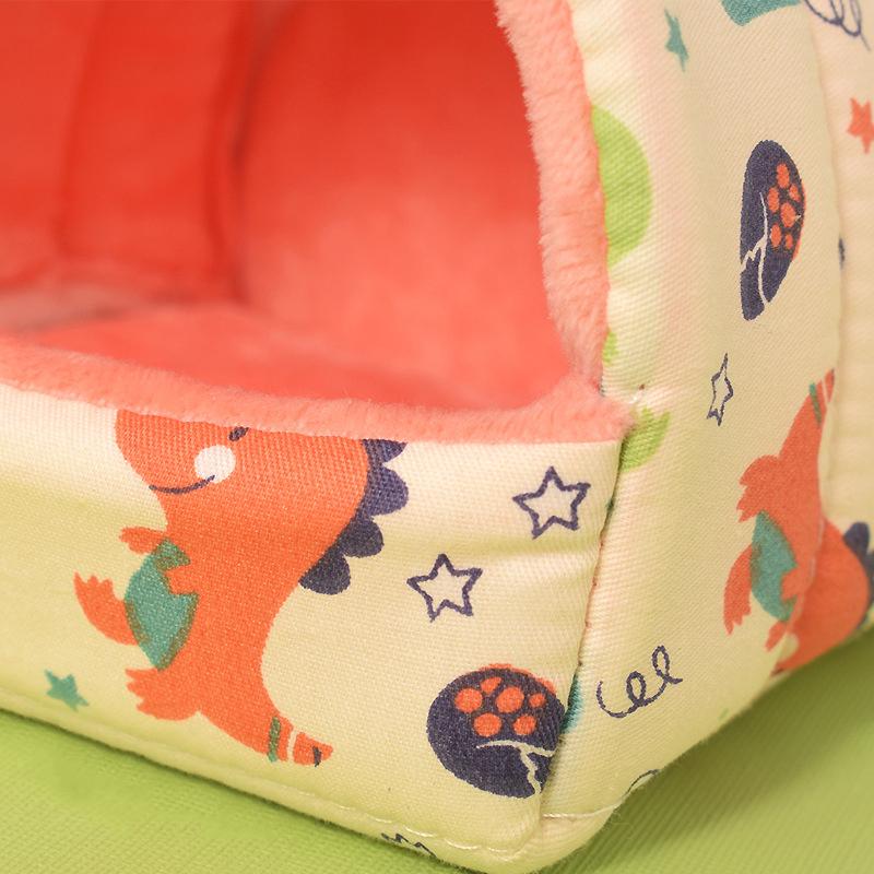 Симпатичная бархатная клетка, мягкий домик для хомяков, спальный мешок для маленьких животных, гнездо для хомяка с принтом