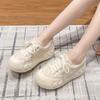 Мода 2024 года, горячая распродажа, короткие плюшевые теплые кроссовки для женщин, обувь на шнуровке, новые повседневные удобные нескользящие женские туфли на толстой подошве