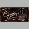 Metal Tin Signs Coffee License Plate Vintage Metal Plaques Retro Tin Plate for Cafe Kitchen Home Living Room Door Wall Art Decor