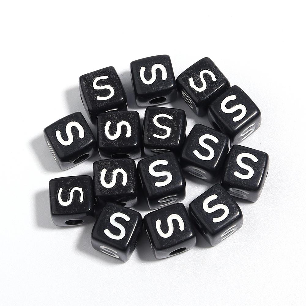 50-100pcs Black Acrylic Letter Beads A-Z Alphabet Beads Cube Spacer Beads For DIY Bracelet Necklace Jewelry Making Accessories