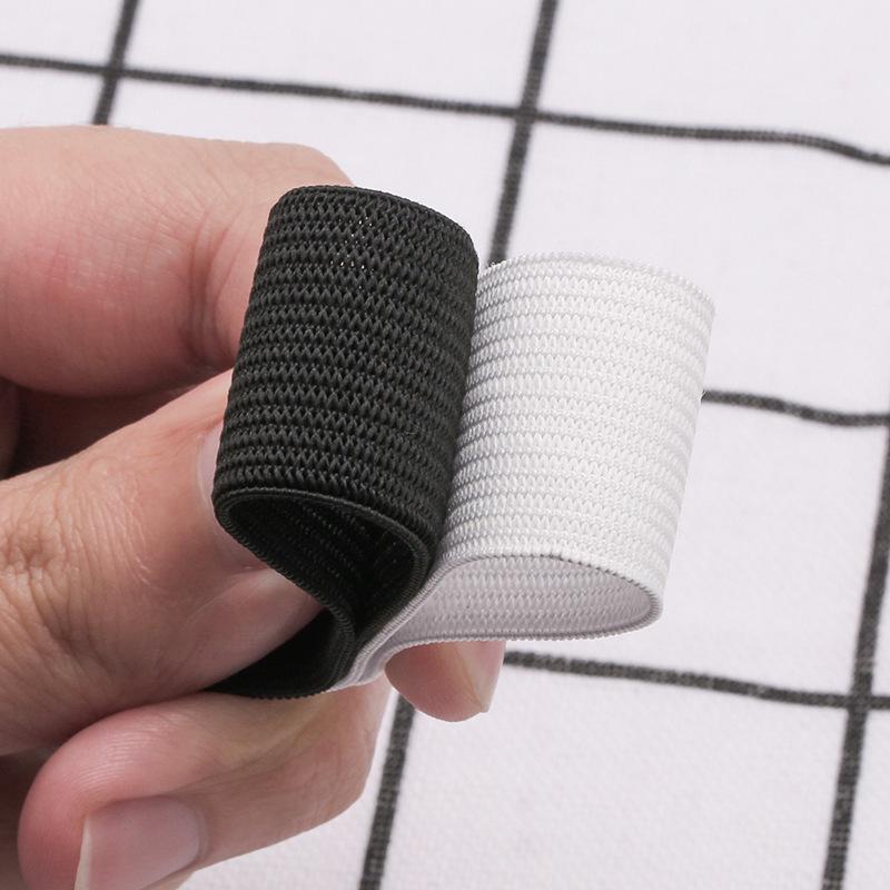 Толстая широкая плоская резинка - двухслойная, высокая эластичность, черного и белого цвета