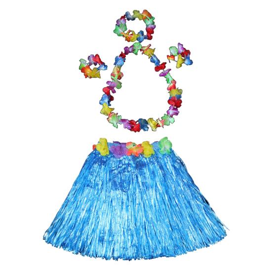 Юбка-хула в гавайском стиле, комплект для девочек, ожерелье-гирлянда, браслет, юбка-хула, костюм на Хэллоуин, танцевальный костюм, юбка-трава