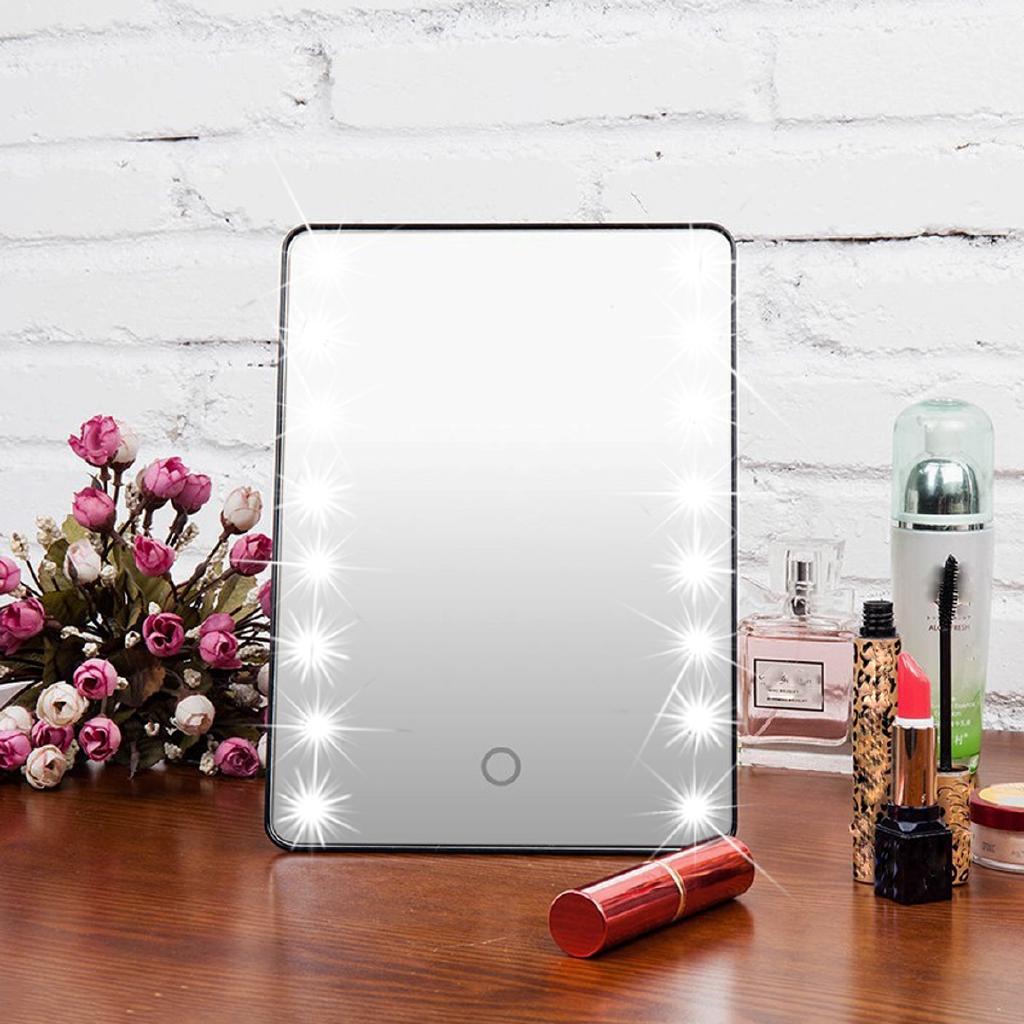 LED Light Makeup Mirror With Light Lamp Portable Touch Screen Cosmetic Mirror Beauty Desktop Vanity Table Stand Mirrors New