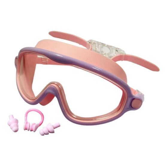 Комплект очков для плавания с широким обзором, противотуманные очки для плавания с зажимом для носа