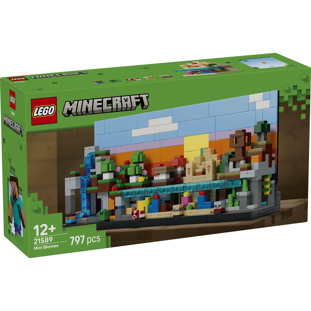 Игрушка LEGO Minecraft Мини-биомы - Подарок на день рождения, Строительные блоки, для мальчиков и девочек, Возраст 12, 13, 14 лет, Ученики начальной школы, Minecraft, Игра Go