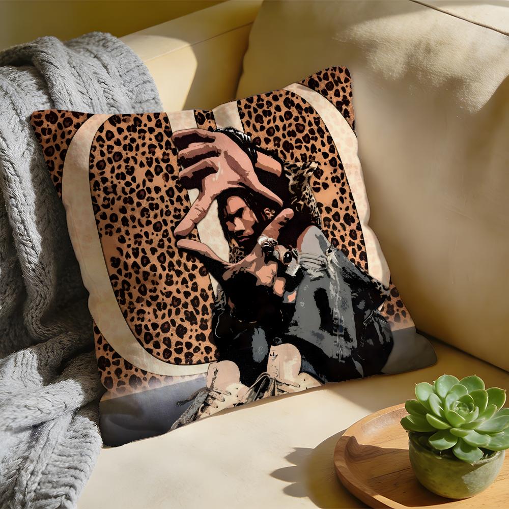 LLil Tecca Album Cover Art Cushion Cover Washed Linen Soft Breathable Decorative Case For Sofa Home Pillow Cover