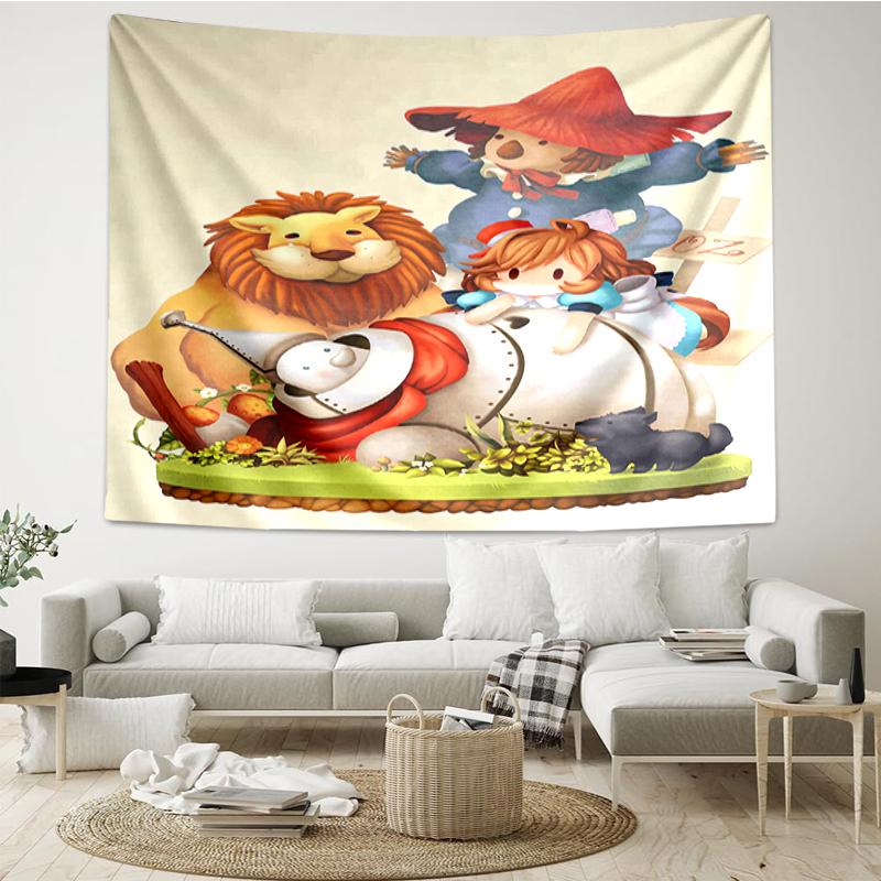 Alice-in-Wonderland Print Tapestry, Backdrop, Easy Setup, Ideal for Bedroom, Office & Living Room, with Aesthetic Wall Hanging Decor.