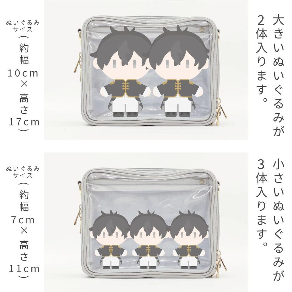 Toyo Case OSHiiRE Plush Bag, 25 x 20cm, Ita-Bag, Oshikatsu (Black Body x Black Lid) OSHI-NB2520BKBK