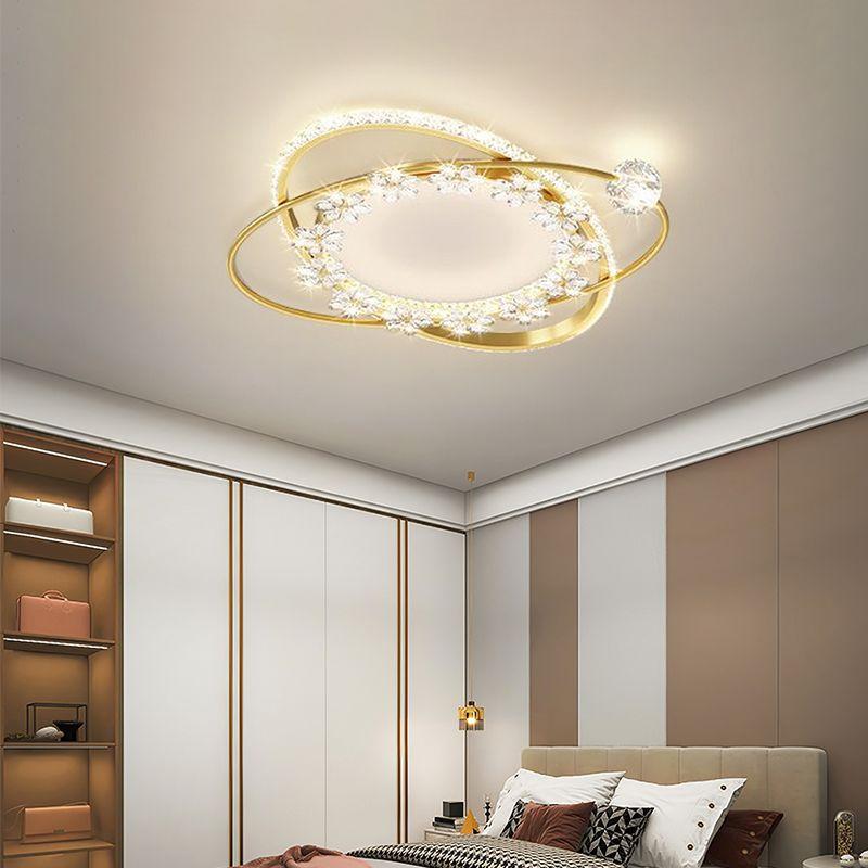 Дистанционное затемнение Гостиная Спальня Кабинет Золотая Акриловая Люстра Внутреннее Освещение Декор Светильники