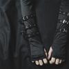 Outdoors Cosplay Milk Silk Hip Hop Arm Cover Belt Rivet Punk Wristband Half-finger Gloves