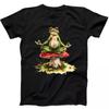 Yoga Frog Watercolor Mushroom Best Seller Funny Gift Tee Black T Shirt 305
