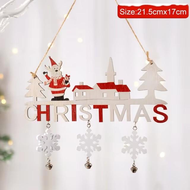 Gnome Santa Claus Wooden Hanging Ornaments 2024 Merry Christmas Decorations for Home Door Xmas Tree Pendants Navidad New Year