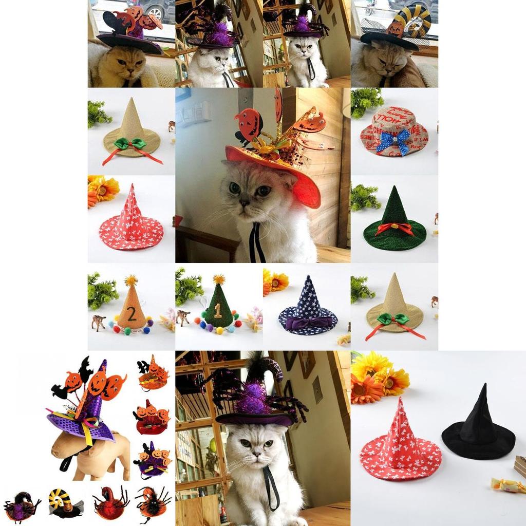 Halloween Hat Witch For Dog Cat Pet Party Fancy Dress Up Costume Accessories