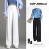 Spring And Summer Women Loose Wide Leg Pants Full Length Elastic Waist Pleated Trousers Plus Size 4xl