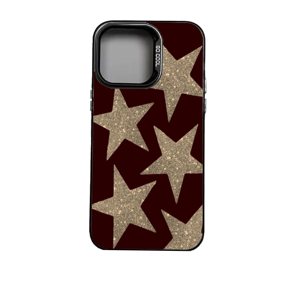 Shining five pointed star pattern phone case suitable for iPhone 17 16 15 14 13 12 11 Pro/Max/Plus anti drop and shockproof