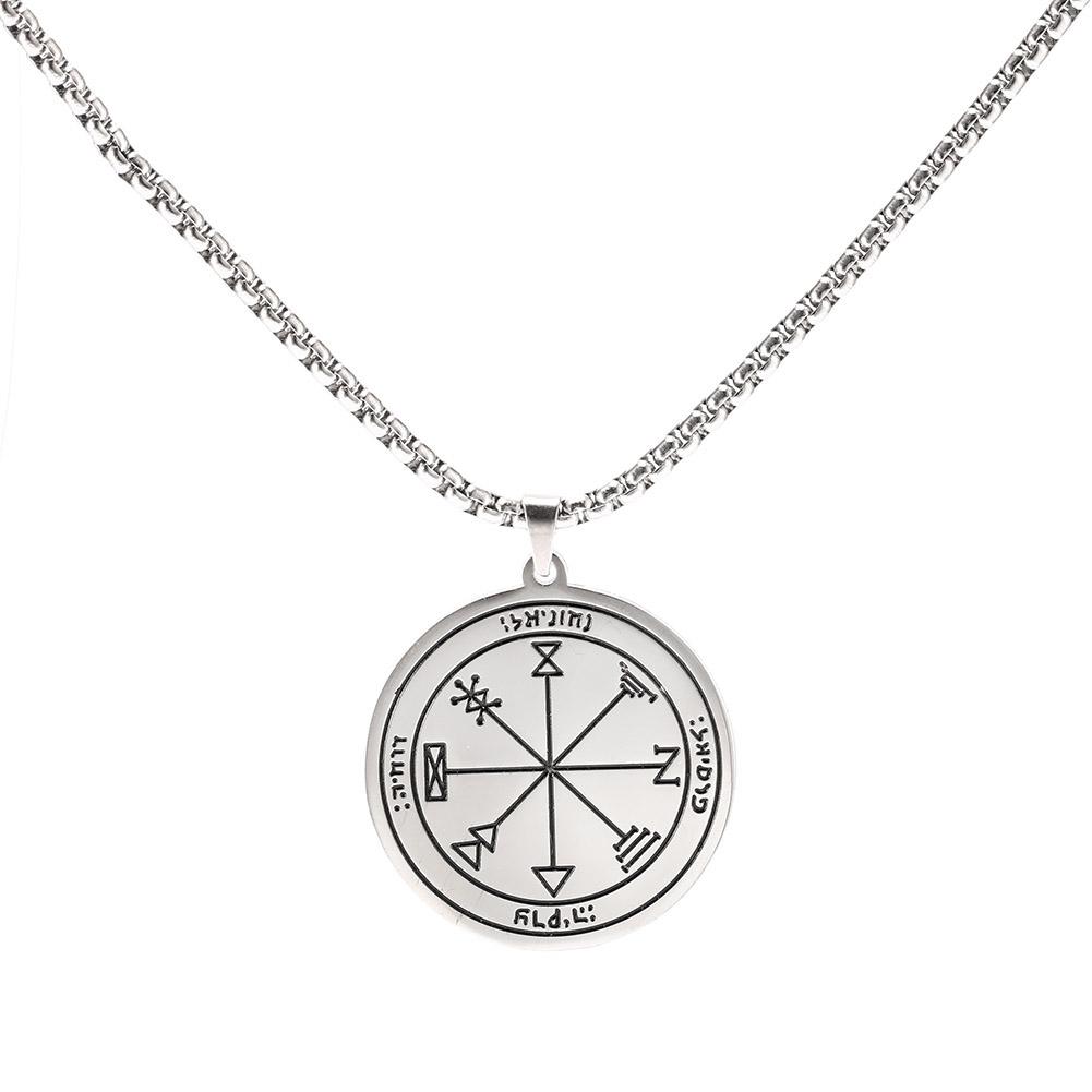 Key of Solomon Necklaces Pentacle of the Sun Mercury Jupiter Alpha Master of EternityTalisman Stainless Steel Necklaces