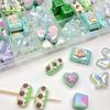 Green Series Hand-Painted Acrylic Beads for DIY Jewelry Making