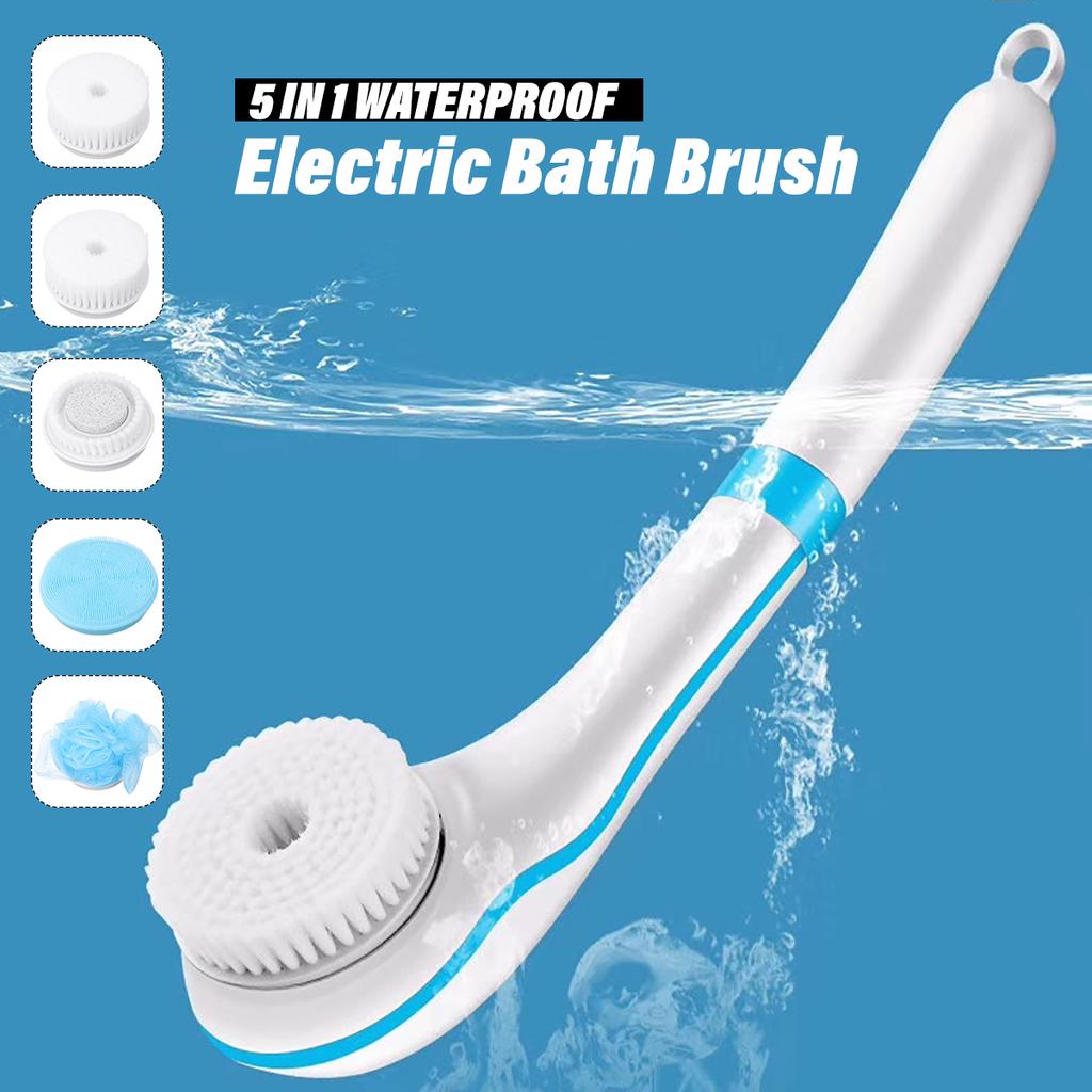 5 в 1 электрическая щетка для ванны, растирающая спину, грязевой пилинг, щетка для душа, массажная щетка для очистки тела, скребок для спиннинга, спа
