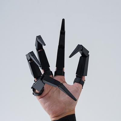 Пластиковые механические перчатки в стиле Techwear для мужчин и женщин, перчатки со скелетными шарнирными пальцами, реквизит для Хэллоуина, косплея