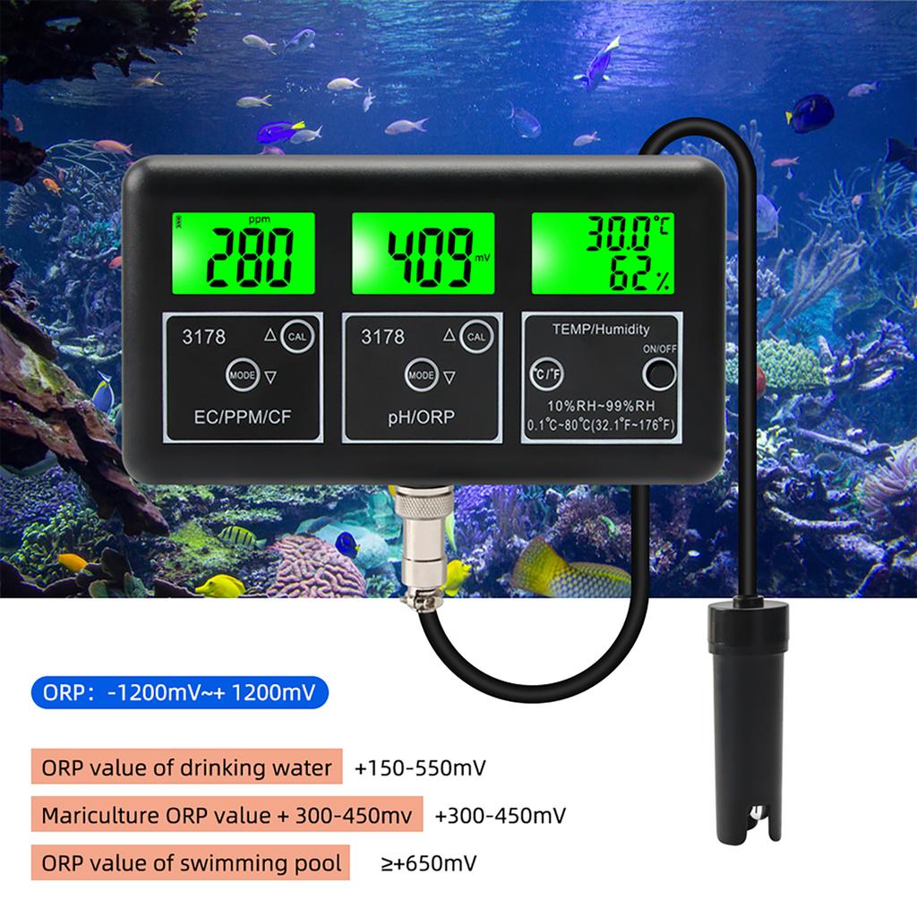 7-в-1 pH-метр для воды Цифровой тестер качества воды ECCelsius CelsiusPHCelsiusCFCelsiusORPCelsiusTemperatureCelsiusВлагомер с   Comm