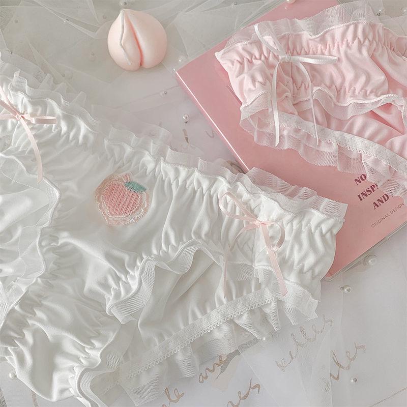 Первая Любовь Персиковый Остров Японский Стиль Сладкие Белые Женские Трусики-Треугольники