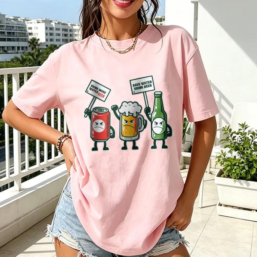 Funny Beer Drinking Tshirt Save Water Drink Beer Humorous Lover Gift Tee Oktoberfest Novelty Top Casual Cotton Unisex Adult