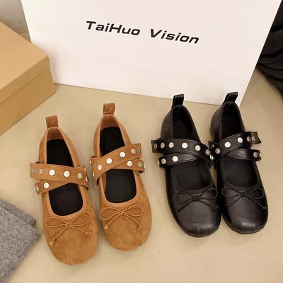 Мода Мода Шелк Женские Балетки Обувь Лолита Обувь Роскошь Осень Женские Бант Круглый Носок Женские Танцевальные Туфли