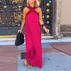 Women's Cross Halter Neck Sleeveless Dress Summer Sexy Backless A Line Maxi Dress Off Shoulder Boho Long Dress