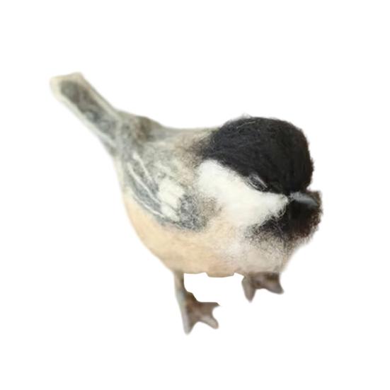 Felt Bird Sculpture Handmade Wool Songbirds Figure Realistic Wildlife-Inspired Design Soft Layered Feathers Decorative Figurine