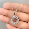 Huitan Fashion Circle Shaped Pendant Necklace with Marquise Cubic Zirconia Versatile Design Necklace for Women Wedding Jewelry