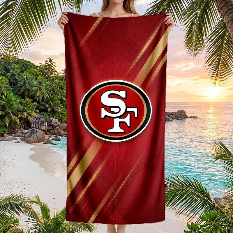 San Francisco 49ers Fashion Beach Towel Portable Soft Quick Dry Towel For Swimming Camping Holiday Use