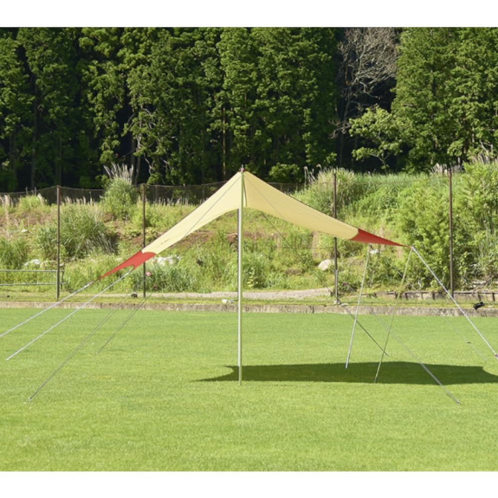CHUMS Booby Hexa W475 x Tarp, Beige/Red, D420cm, CH62-1827-B044-00