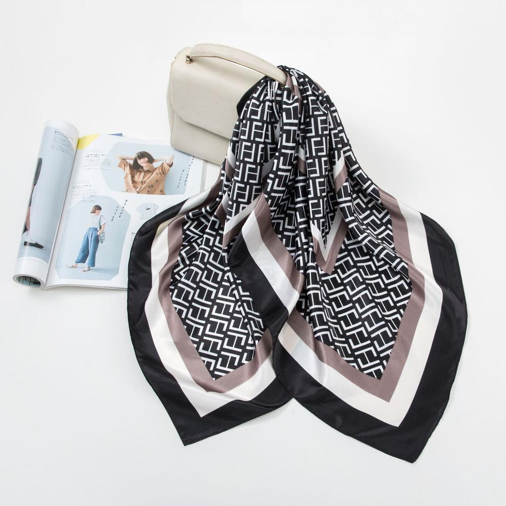 Большой квадратный шарф из искусственного шелка 90 см. Шелковый шарф женский. Новинка 2024 года. Весенние и осенние модели зарубежной модной рубашки. Большой квадратный шарф. Материнский шарф.