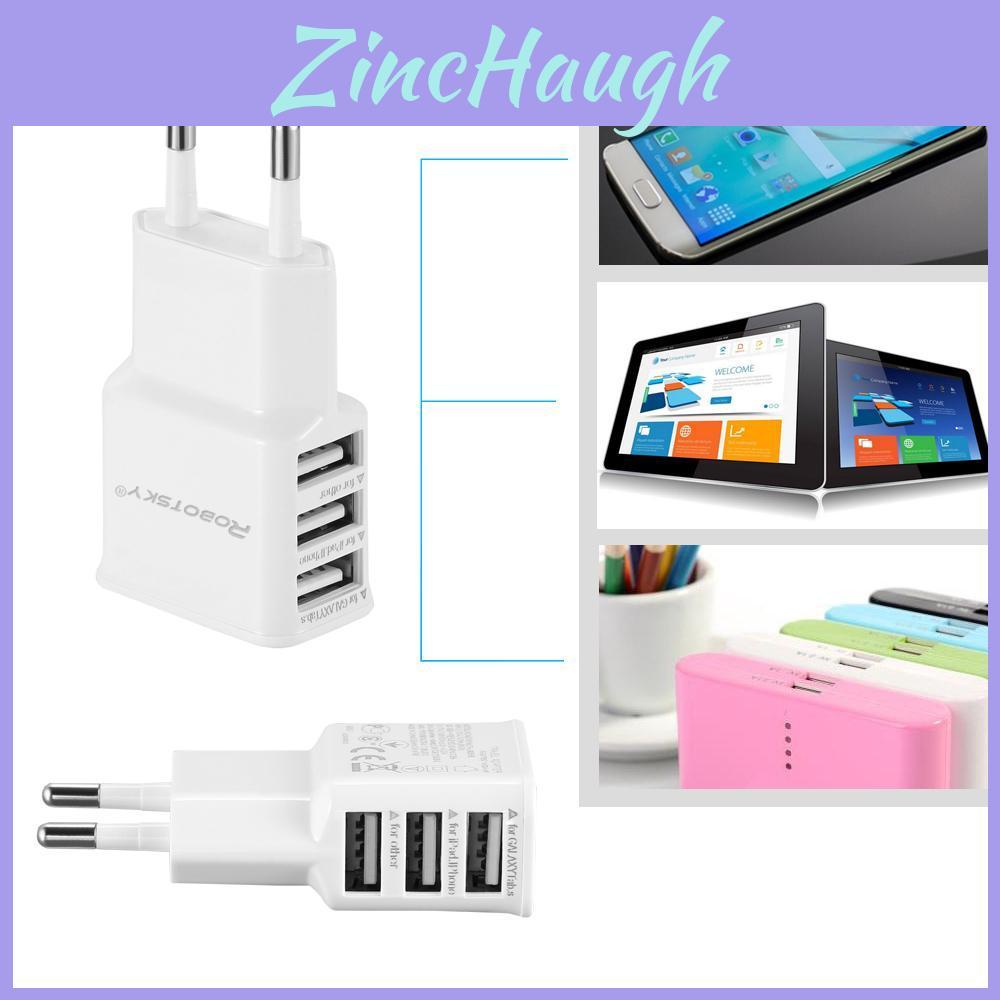 Умное USB настенное зарядное устройство для телефона Samsung, 3 порта, штекер EU, естественное охлаждение, белое