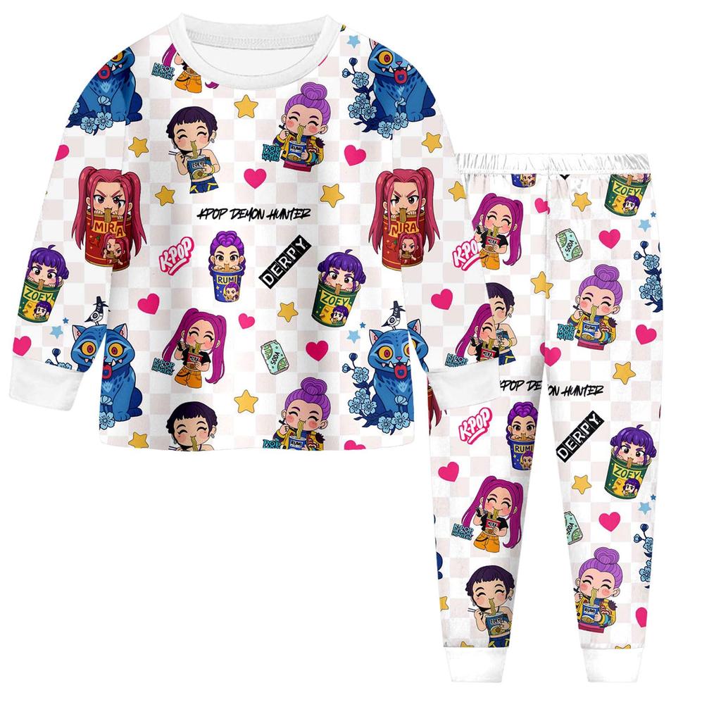 Children's Fashion Suit Skirt Round Neck Long Sleeve Top Pants