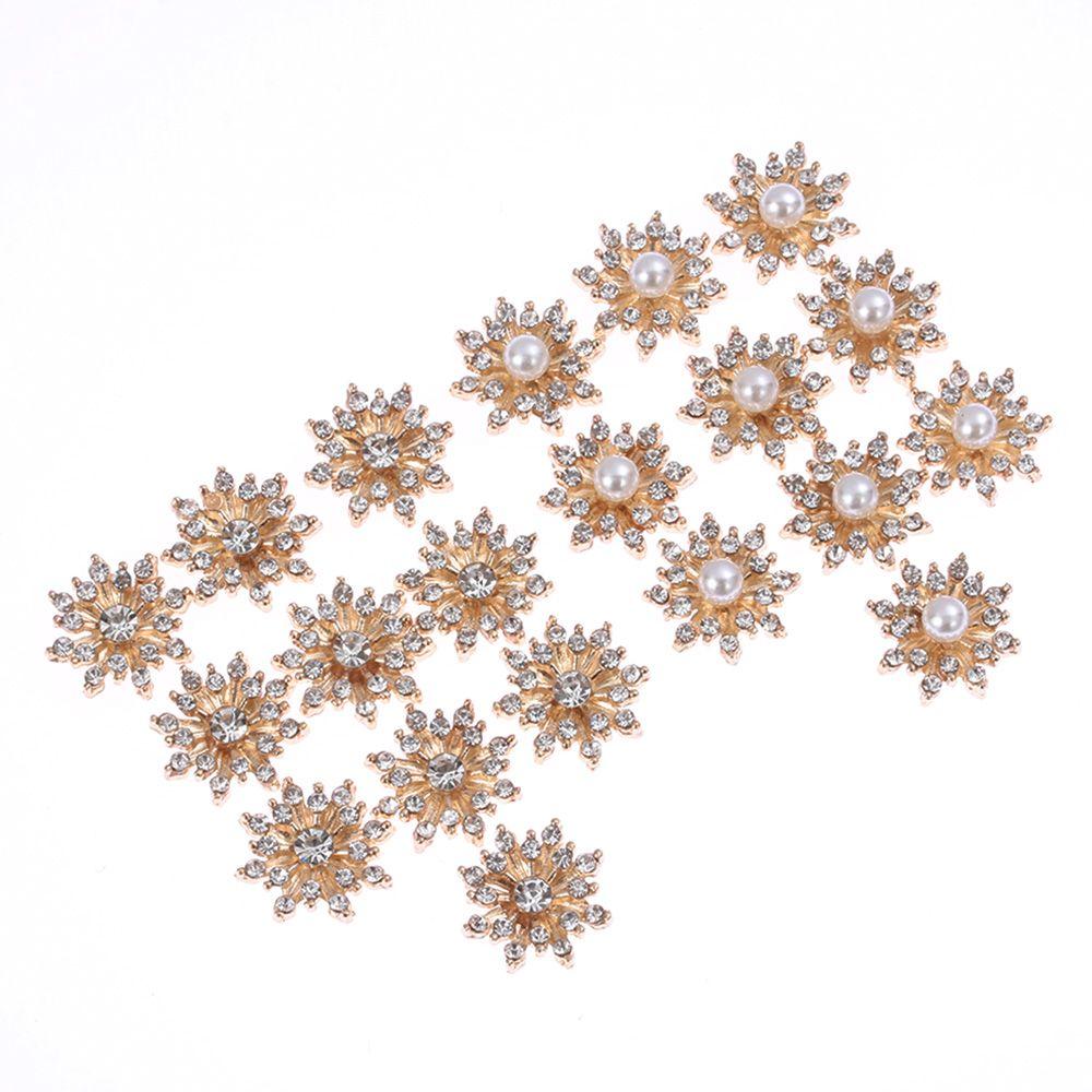 Decoration Plating Flatback Apparel Sewing Rhinestone Button Snowflake Buttons Pearl Buckle