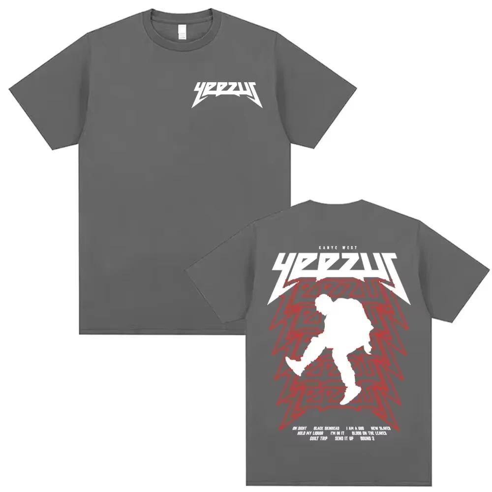 Rapper Kanye West Yeezus Tour Album Merch TShirt Hip Hop Harajuku Style Unisex Casual Pure Cotton Streetwear Tshirt