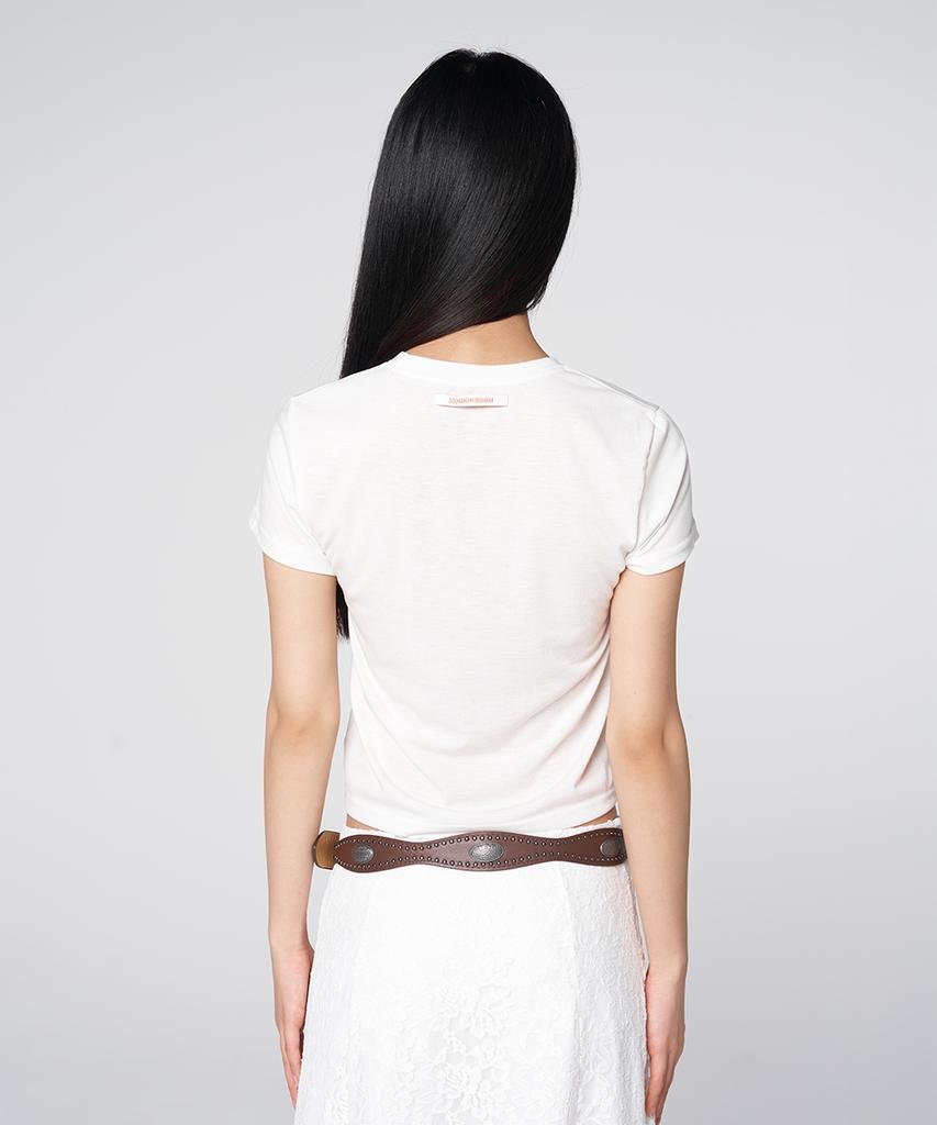 320SHOWROOM Daily Essential Back-Label Point T-Shirt Ivory