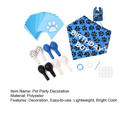 1 Набор Украшение для вечеринки в честь дня рождения питомца Флаг Треугольник Полотенце Шляпа на день рождения Шары